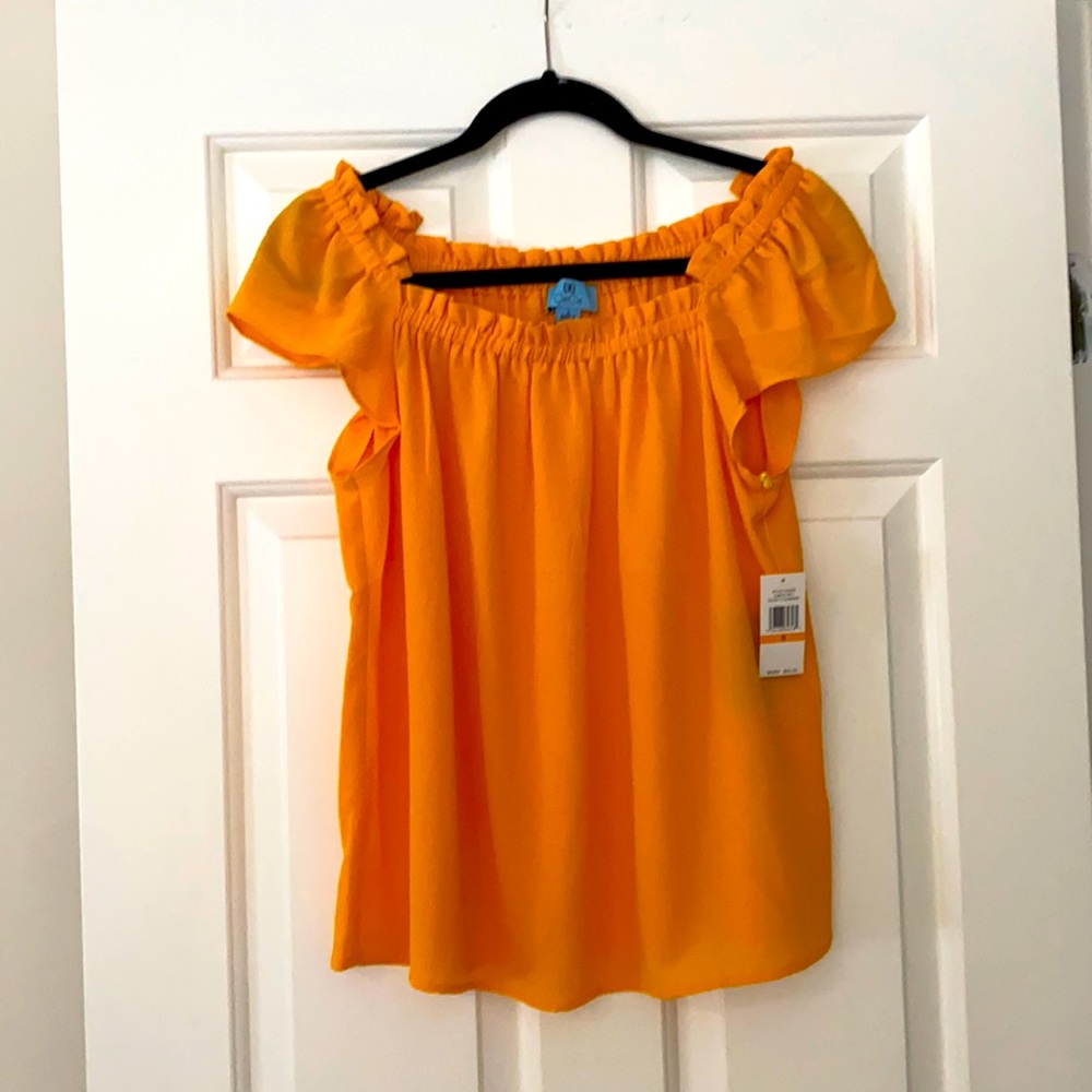 Pretty yellow bell sleeve blouse